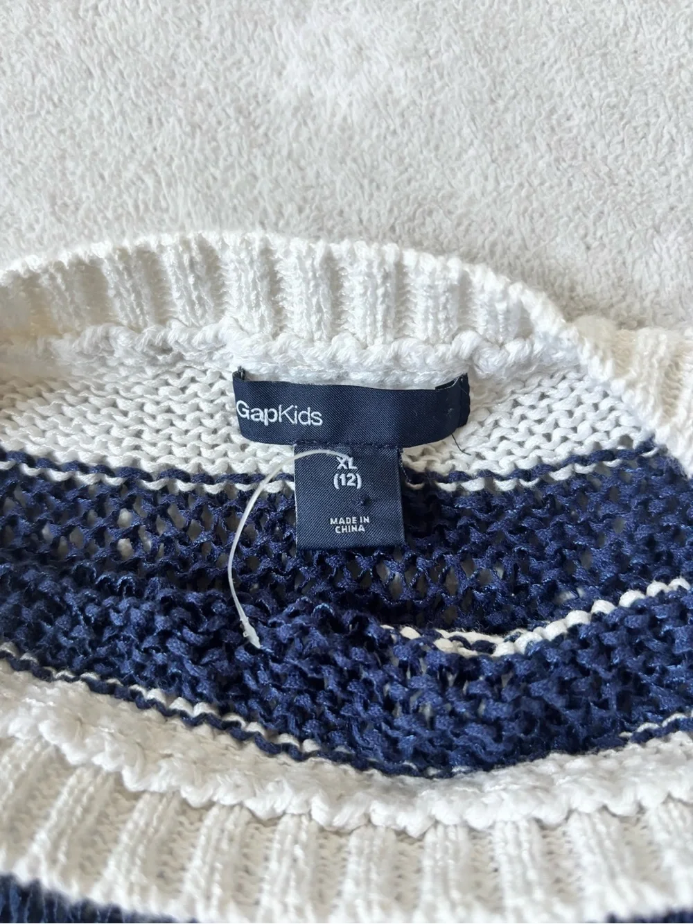 GAPKids Girl’s Navy and White Striped Sweater